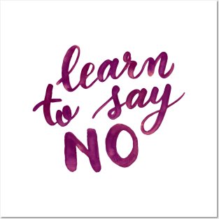 Learn to say no - purple Posters and Art